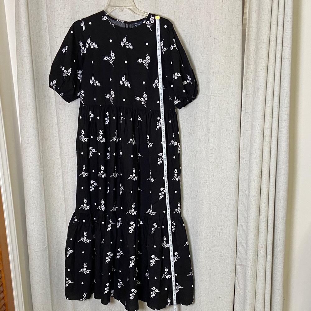 ASOS Black Maxi Dress with White Floral Design